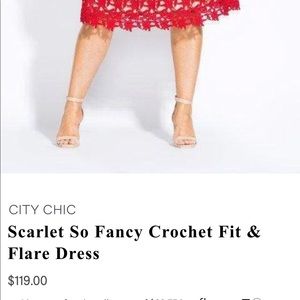 Red crochet cocktail dress!